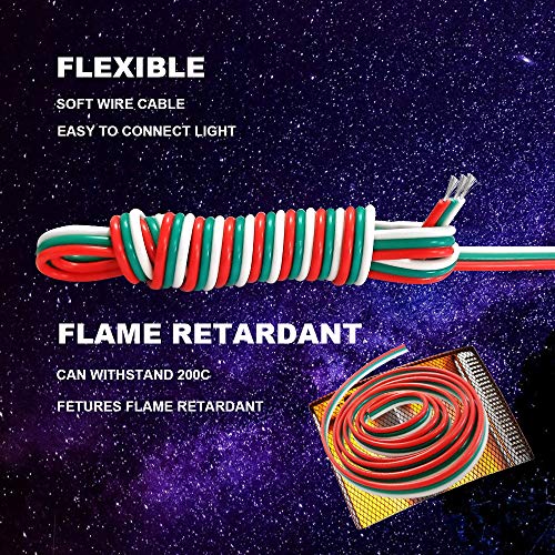 CARLITS 22AWG 65.6ft 3 Conductor Extension Cable Wire Cord Line 20m Stranded Tinned Copper 22 Gauge 3Pin Color Wire 12V 24V DC for WS2812b WS2811 Dream Color Led Strip Lights - Image 3