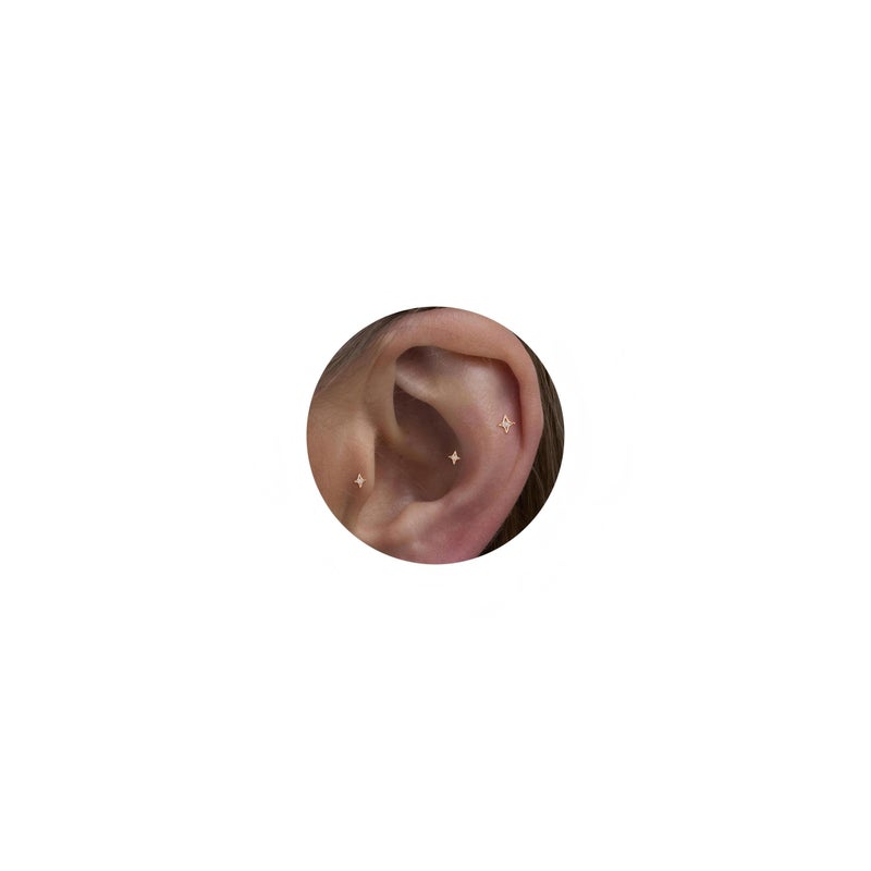 NONTAI Threadless 20G Flat Back Earrings Nose Stud Titanium Earring Carrtilage Tragus Piercing Jewelry - Image 1