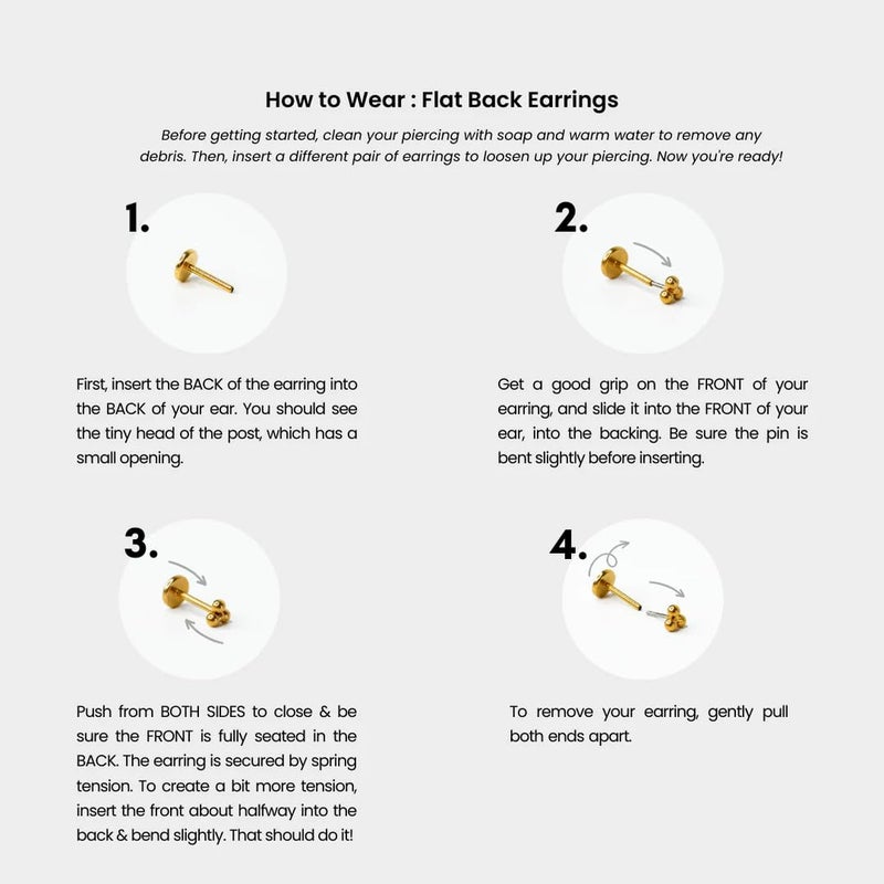 NONTAI Threadless 20G Flat Back Earrings Nose Stud Titanium Earring Carrtilage Tragus Piercing Jewelry - Image 3