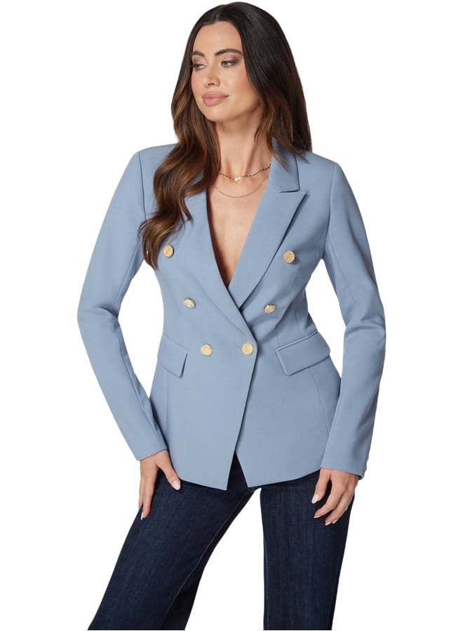 bebe بليزر مزدوج الصدر مصمم من قماش تويل محاك - Image 1