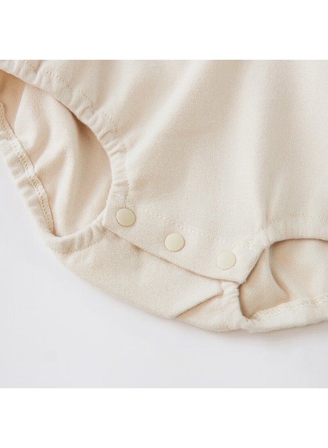 Tongtai Tongtai Baby Romper, Spring And Autumn Pure Cotton Infant Bodysuit, Newborn Clothes, Triangle Onesie, Crawling Suit, White, 59cm  - Image 4