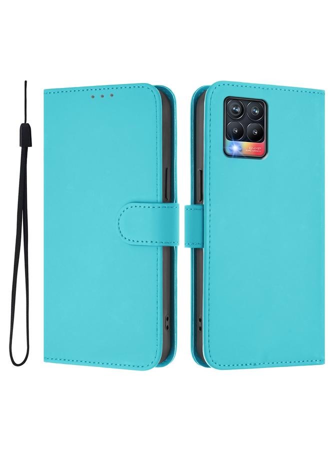 S-TOP Case For Realme 8 4G / 8 Pro 4G Skin Feel Solid Color Leather Phone Case with Lanyard - Image 2