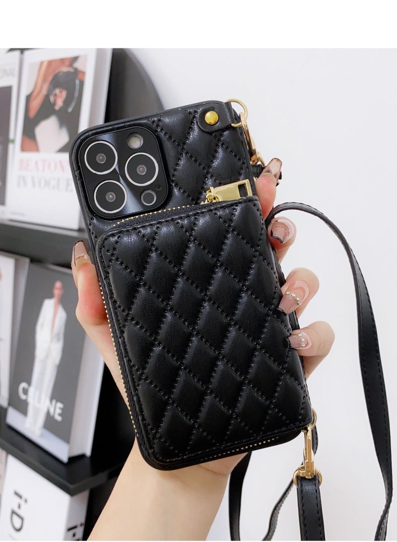 Suteni غطاء خلفي بحزام كروس بودي مع فتحات للبطاقات وحافظة جلدية لهاتف آيفون