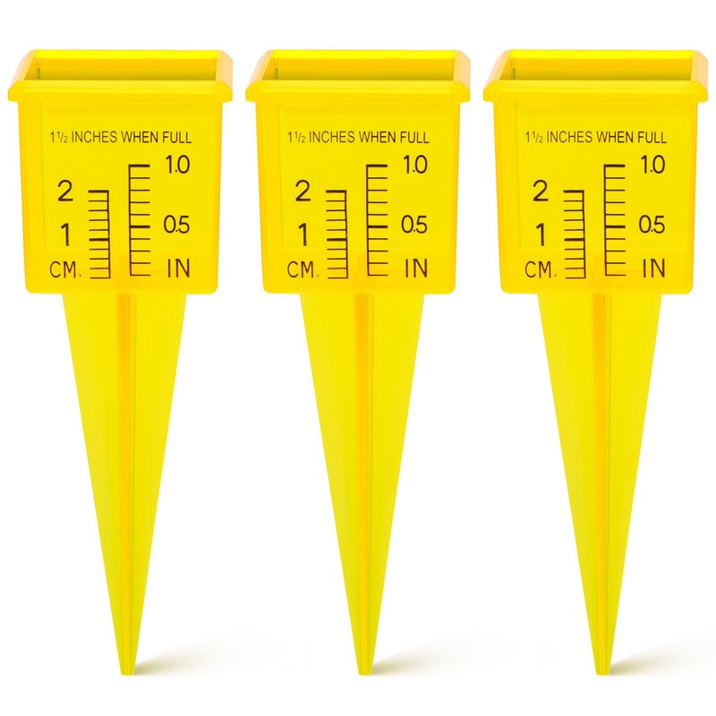 Plastic Rain Gauge Set of 3 Accurate Rainfall Measurement Tool for Garden Outdoor - Image 2