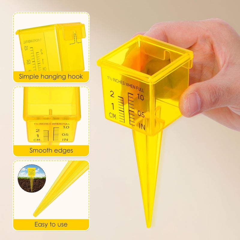 Plastic Rain Gauge Set of 3 Accurate Rainfall Measurement Tool for Garden Outdoor - Image 3