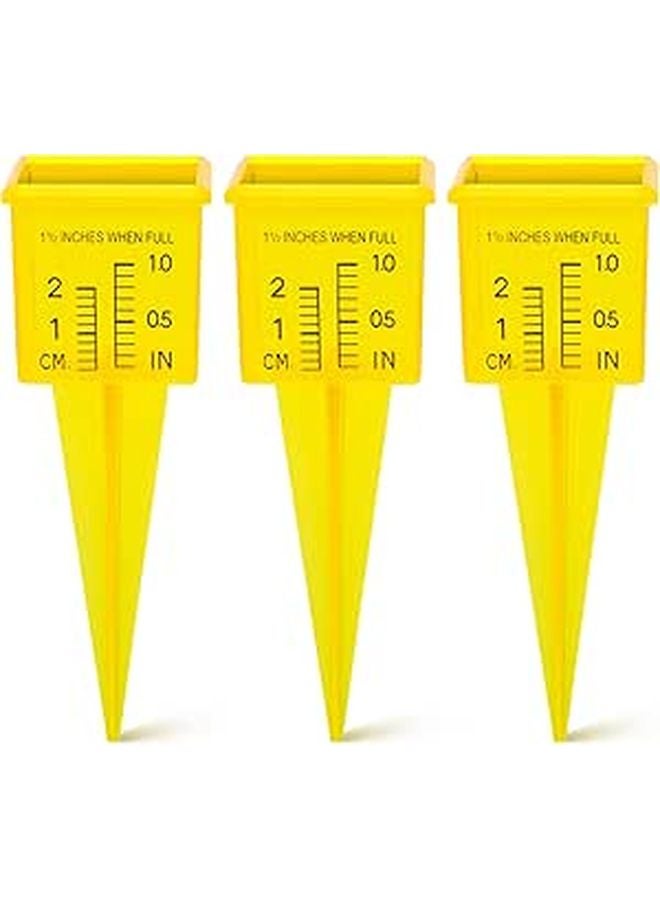 Plastic Rain Gauge Set of 3 Accurate Rainfall Measurement Tool for Garden Outdoor - Image 1