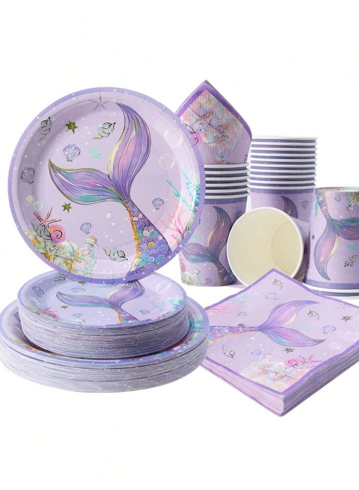 mermaid theme birthday party plates - Image 1
