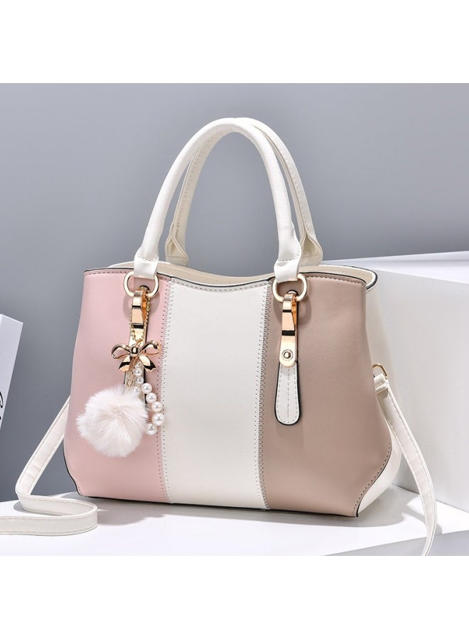 SHABILI Women's Fashion Luxury Shoulder Bags, Ladies Designer Contrast Color Handbag Tote Bags Clutch Bag, Fur Ball Pendant Crossbody Bag Satchel Bag Beach Bag Carry Bag for College Students and Teenagers  - Image 3