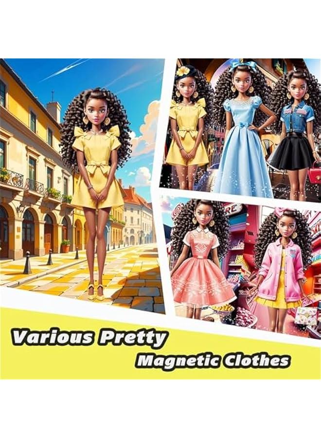 Magnetic Princess Dress Up Paper Doll, Magnet Dress Up Games, Play Travel Playset Toy Magnetic Dress Up Dolls and Pretend for Girls (May), Small - Image 2