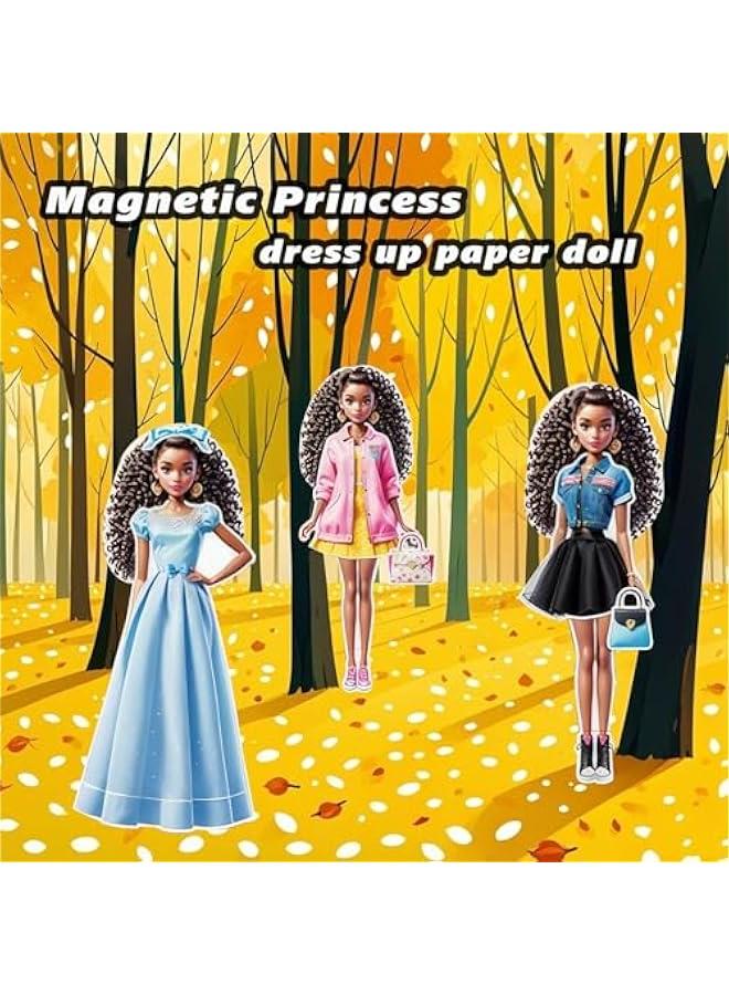 Magnetic Princess Dress Up Paper Doll, Magnet Dress Up Games, Play Travel Playset Toy Magnetic Dress Up Dolls and Pretend for Girls (May), Small - Image 4