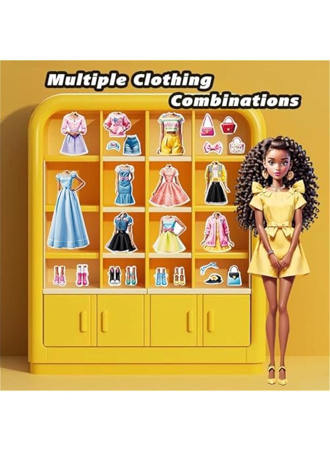 Magnetic Princess Dress Up Paper Doll, Magnet Dress Up Games, Play Travel Playset Toy Magnetic Dress Up Dolls and Pretend for Girls (May), Small - Image 3