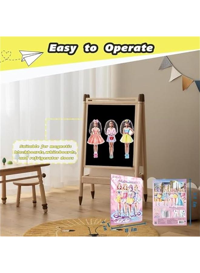 Magnetic Princess Dress Up Paper Doll, Magnet Dress Up Games, Play Travel Playset Toy Magnetic Dress Up Dolls and Pretend for Girls (May), Small - Image 5