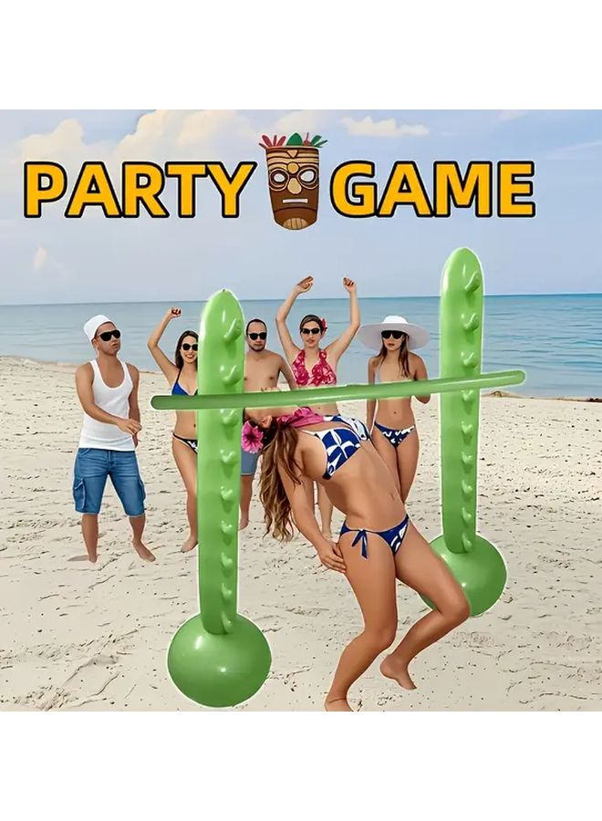 Green Inflatable Low Lying Game Set for Family Parties Team Building Beach Fun - Image 2
