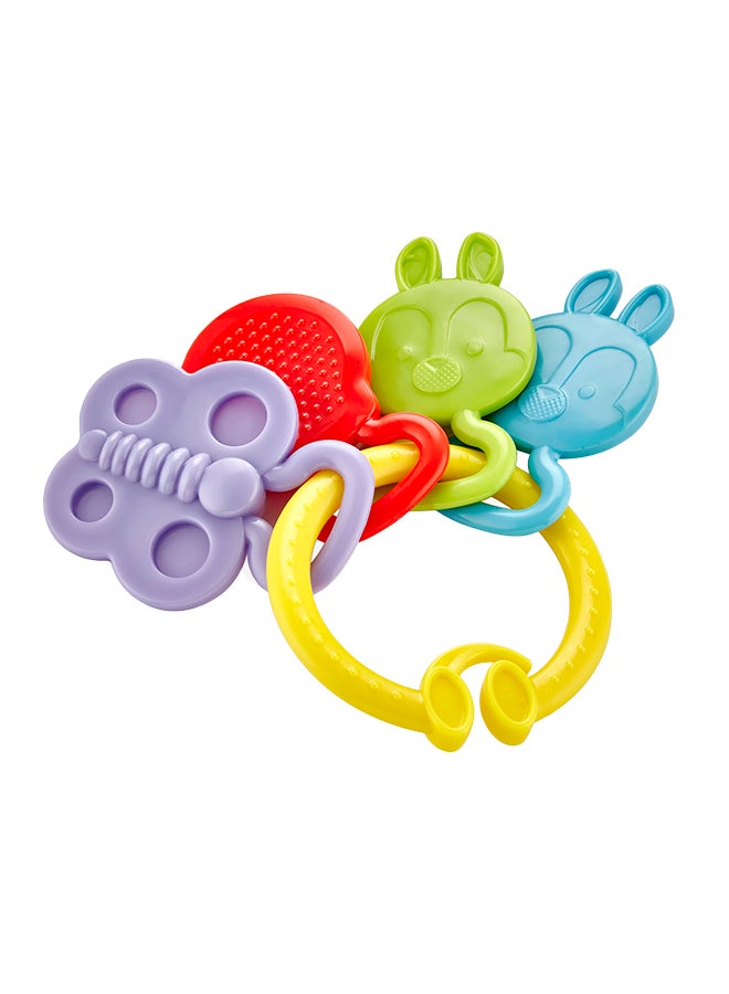 BabyJem Soft Plush Teething Toy with Silicone Teether and Rattle for Infants - BPA-Free and Phthalate-Free Baby Teething Toy for Soothing Sore Gums and Motor Skills Development - Image 1