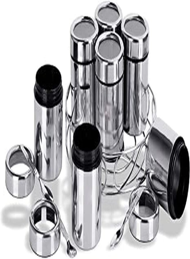 VISAXMI® Stainless Steel Masala Dabba | Spice Container| Kitchen Jars and Containers| Storage Container| Masala Dani with 7pcs Stainless Steel Spoon| Set of 7 Containers with Steel Stand - Image 2