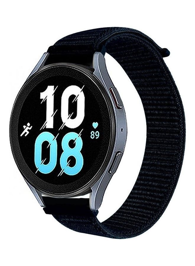 NIBEMINENT Samsung Galaxy Watch 5 / Pro Band Nylon Loop Replacement Strap 20mm Compatible with Watch5 (44mm/40mm) (45mm) Dark Blue - Image 1
