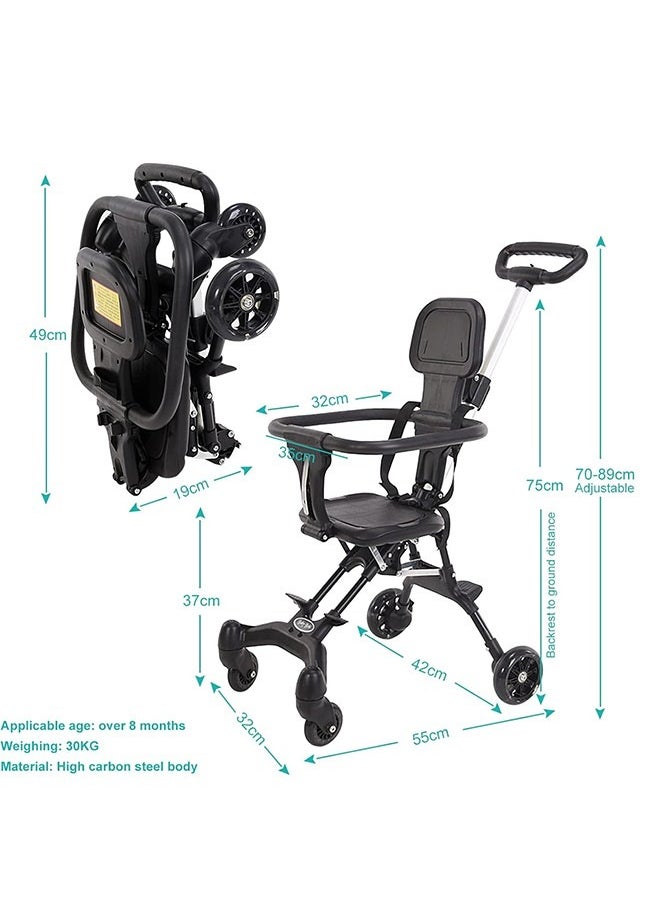 JCB CHIC - Baby Stroller,Kids Stroller,Baby Travel Stroller with Adjustable Handles and Backrest, One-Hand Fold, For Overhead Airplane StorageFoldable Baby Stroller for Easy Storage, Ideal for Babies and Toddlers Up to 3 Years(XKB-302) - Image 1