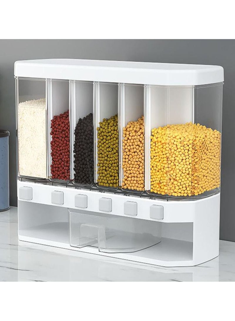 DubaiGallery Cereal Dispenser, Wall Mounted Dry Food Dispenser, Adjustable Compartments, Easy Press, Transparent Grain Container, for Restaurant, Home, Kitchen Gift - Image 1