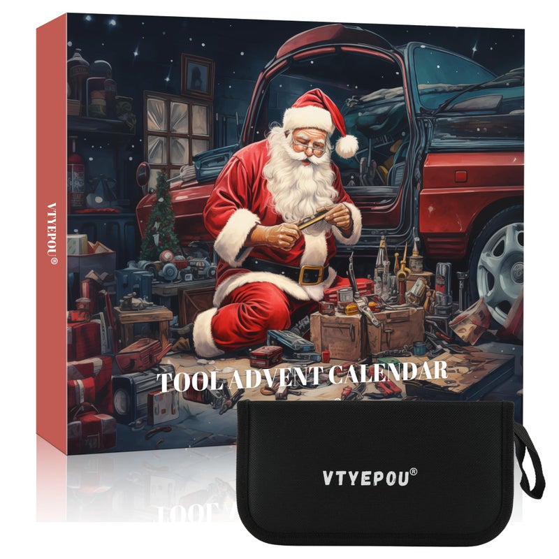 Tool Advent Calendar for Adult Men  Mechanics Tools Set Advent Calendar for 24 Days Christmas Countdown  2025 Xmas Holiday Surprise Gift for Automotive Enthusiasts