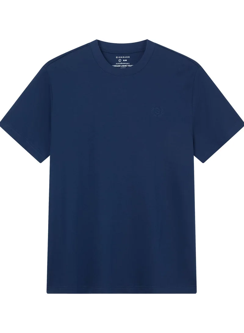 GIORDANO  Men's Slim Fit Liquid Touch Cotton Crew Neck Tee for Men | Best Price UAE