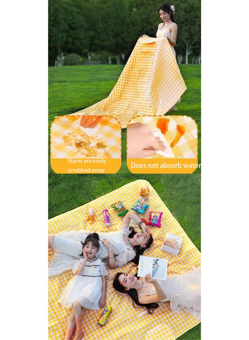 200*200cm Green Plaid Picnic Mat, Camping Beach Blanket Picnic Blanket Picnic Mat Beach Mat Outdoor Camping - Image 4