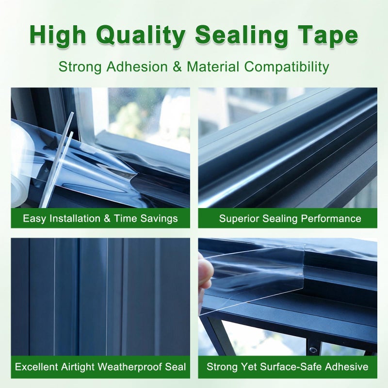 Qoqooice Transparent Window Weather Sealing Tape 2 Inch x 33 FT Weather Stripping Residue-Free Clear Window Insulation Caulk Tape for Doors Windows and Shower Glass Gaps Bathroom - Image 4