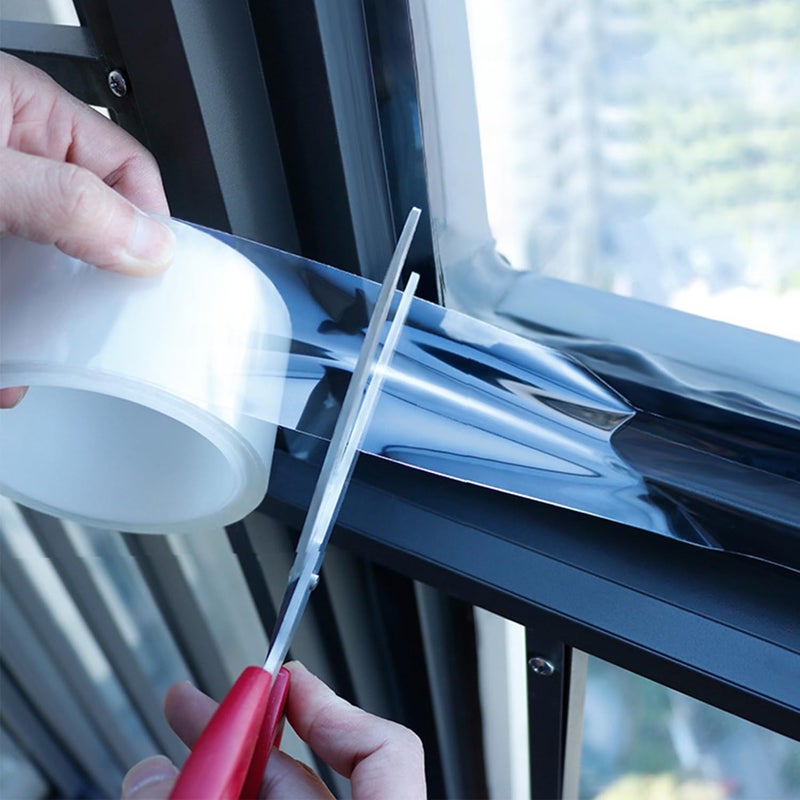 Qoqooice Transparent Window Weather Sealing Tape 2 Inch x 33 FT Weather Stripping Residue-Free Clear Window Insulation Caulk Tape for Doors Windows and Shower Glass Gaps Bathroom - Image 1