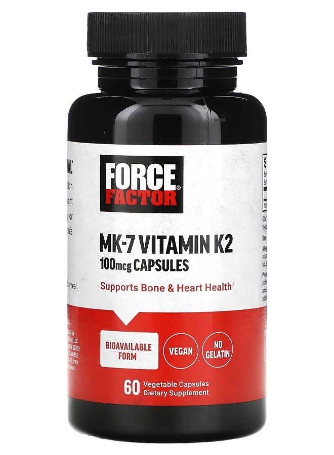 Force Factor MK-7 Vitamin K2 100 mcg 60 Vegetable Capsules