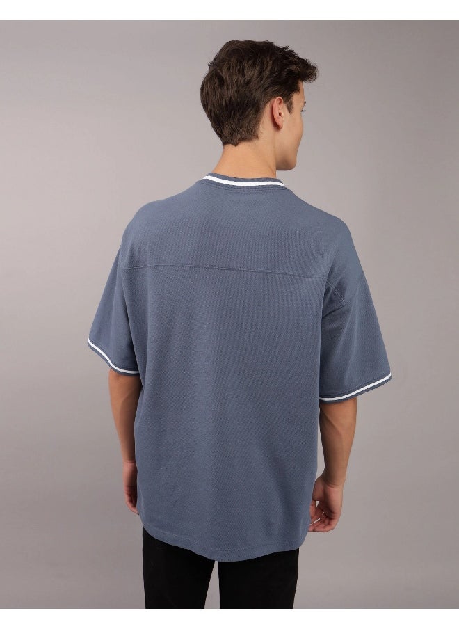 American Eagle - Ringer Pique Crew Neck T-Shirt - Image 1