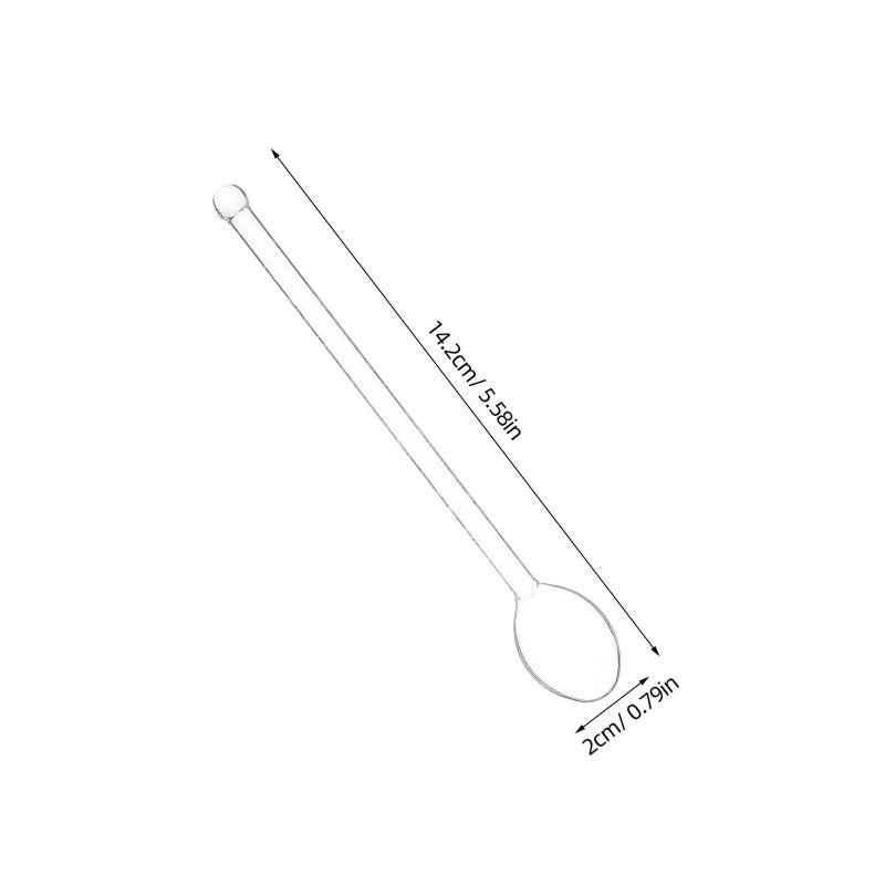6 Transparent Long Handle Glass Stirring Spoons For Coffee Dessert Milk And Kitchen Utensils High End Material With Workmanship - Image 3