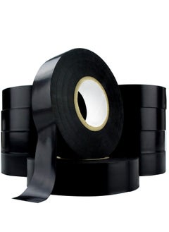 KASTWAVE Black Electrical Tape Jumbo Roll 10 Pack, Huge 60 Foot Rolls Of 3/4 Inch PVC Vinyl With Ultra Weather-Resistant Adhesive. Withstands High Heat for Electrician Automotive Use  - Image 1