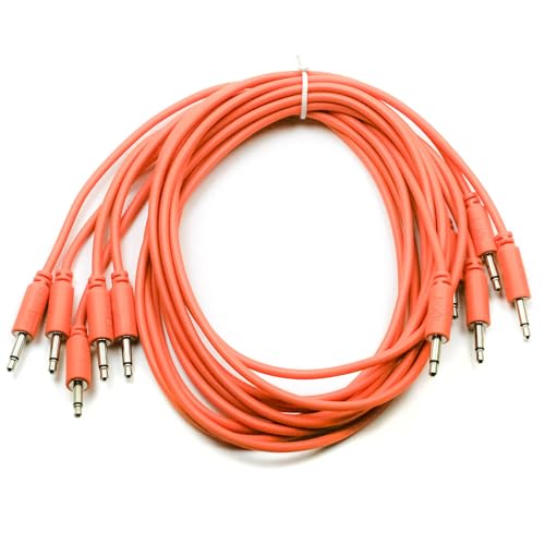 Synthrotek 5-Pack 36" (91cm) Eurorack Patch Cables, Orange 3.5mm 1/8 inch Mono TS to TS Cables - Image 3