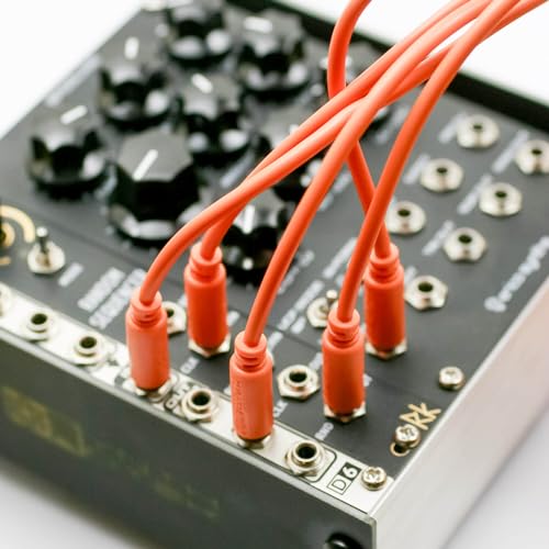 Synthrotek 5-Pack 36" (91cm) Eurorack Patch Cables, Orange 3.5mm 1/8 inch Mono TS to TS Cables - Image 2