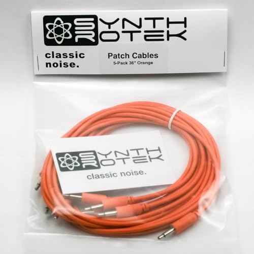 Synthrotek 5-Pack 36" (91cm) Eurorack Patch Cables, Orange 3.5mm 1/8 inch Mono TS to TS Cables - Image 5