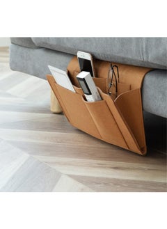 SUNBEET SUNBEET Bedside CaddyBedside Storage OrganizerTable Cabinet Hanging Storage OrganizerSofa Felt Bedside PocketUnder Mattress Holder Bag for MagazineIpadTabletRemotes Brown  - Image 5