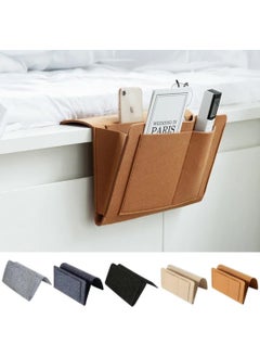 SUNBEET SUNBEET Bedside CaddyBedside Storage OrganizerTable Cabinet Hanging Storage OrganizerSofa Felt Bedside PocketUnder Mattress Holder Bag for MagazineIpadTabletRemotes Brown  - Image 2