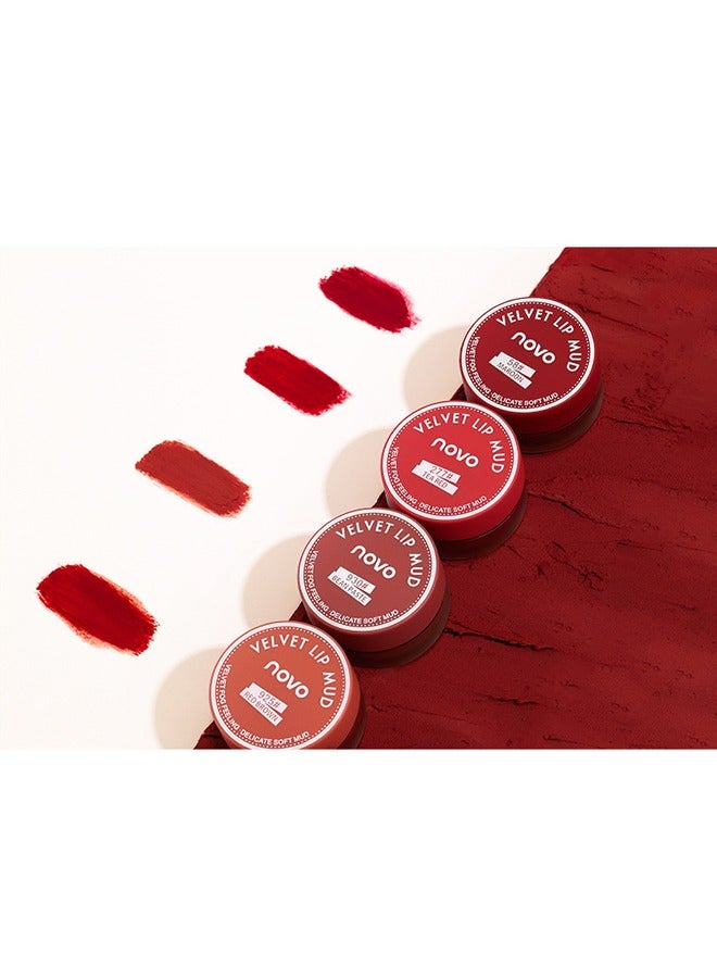 نوفو بطن شفاه مخملي ملمع شفاه، أحمر بني - Image 4