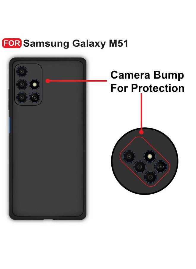 Cedo - CEDO Samsung Galaxy M51 Back Cover | Camera Bump Protection & Ultra Slim | Matte Soft Silicon Shock Proof Rubberised Back Case Cover (Black) - Image 1