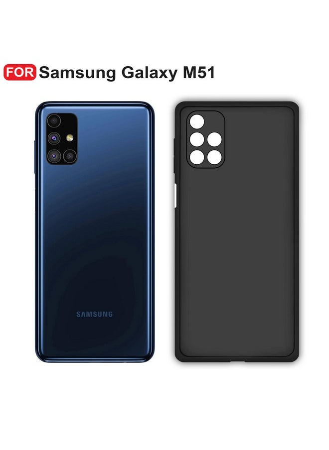 Cedo - CEDO Samsung Galaxy M51 Back Cover | Camera Bump Protection & Ultra Slim | Matte Soft Silicon Shock Proof Rubberised Back Case Cover (Black) - Image 1