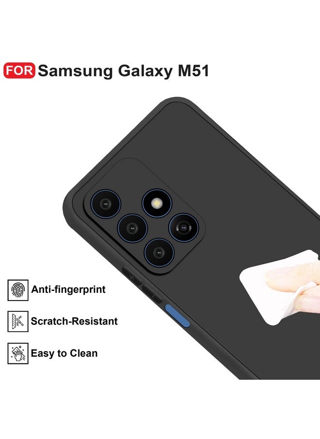 Cedo - CEDO Samsung Galaxy M51 Back Cover | Camera Bump Protection & Ultra Slim | Matte Soft Silicon Shock Proof Rubberised Back Case Cover (Black) - Image 1