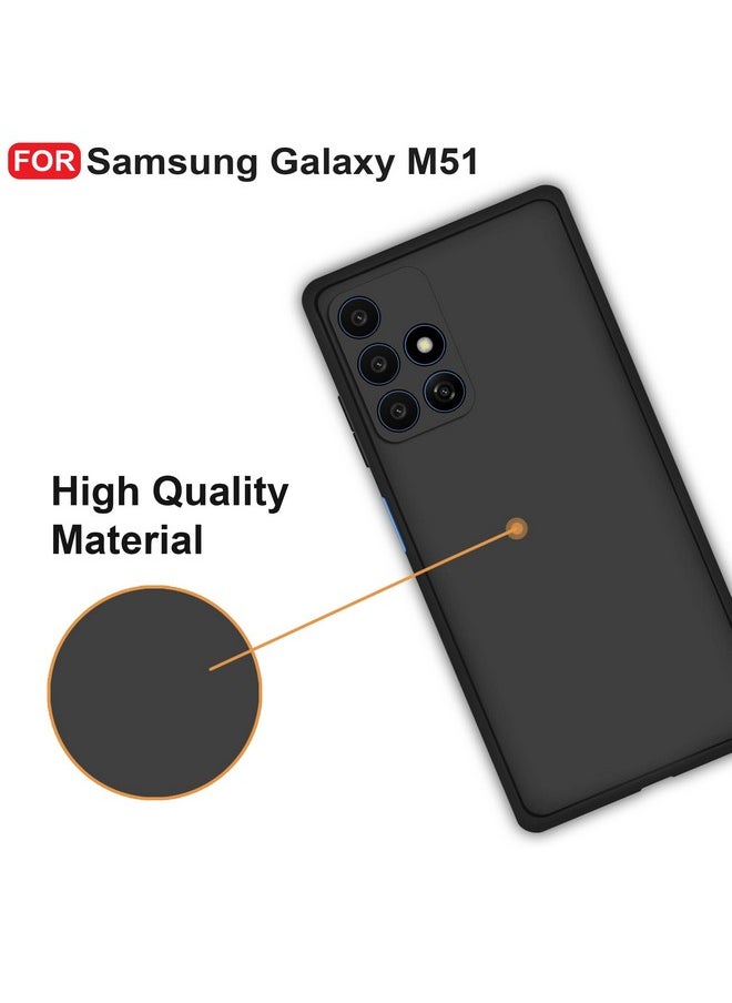 Cedo - CEDO Samsung Galaxy M51 Back Cover | Camera Bump Protection & Ultra Slim | Matte Soft Silicon Shock Proof Rubberised Back Case Cover (Black) - Image 1