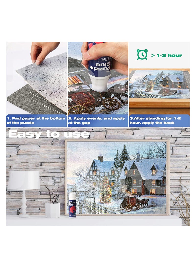 Puzzle Glue Clear with New Sponge Head, Replace Puzzle Saver Suitable for 3000/3500/5000 Pieces of Puzzle for Paper and Wood, Water-Soluble Special Craft Puzzle Glue Sheets, 120ML X 2 Bottle - Image 5