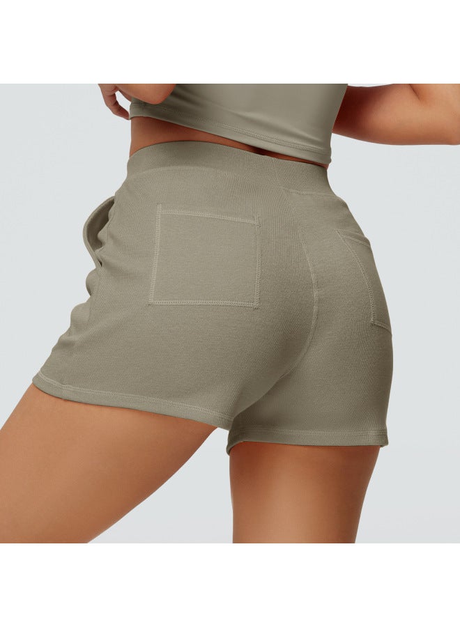 Rongxin House Outdoor Fitness Straight Casual Pants Autumn And Winter New High Waist Slimming American Style Sweatpants All-match Casual Shorts