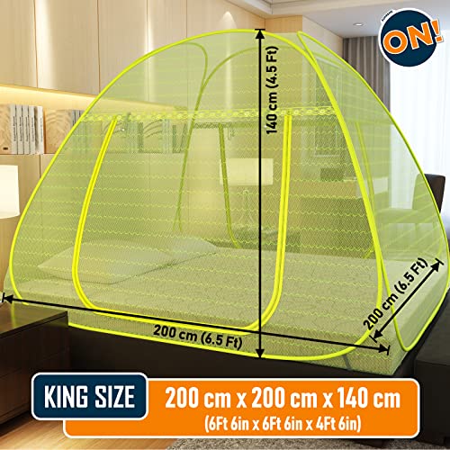 KOLAR Supreme On Wave Pattern Mosquito Net for Double Bed,King-Size Premium Machardani,Strong&Durable,Tent Type,Foldable,Corrosion Resistant,Green - Image 3
