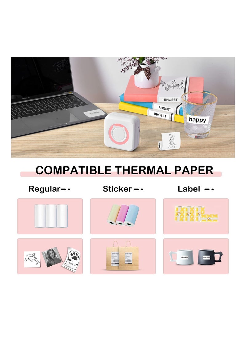 SYOSI - Mini Pocket Sticker Printer, SYOSI Bluetooth Wireless Portable Mobile Printer Machine Thermal Printer for Notes, Memo, Photo, Pocket Label Receipt Printer Compatible with iOS & Android - Image 1