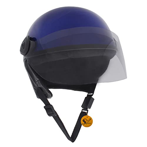 Sage Square Polycarbonate Shell Aero Half Helmet (Blue Glossy, Medium) - Image 1