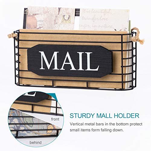 SRIWATANA Mail Key Holder for Wall, Mail Organizer Wall Mount, Small Size, Black - Image 4