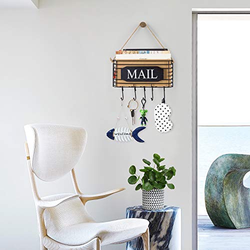 SRIWATANA Mail Key Holder for Wall, Mail Organizer Wall Mount, Small Size, Black - Image 5