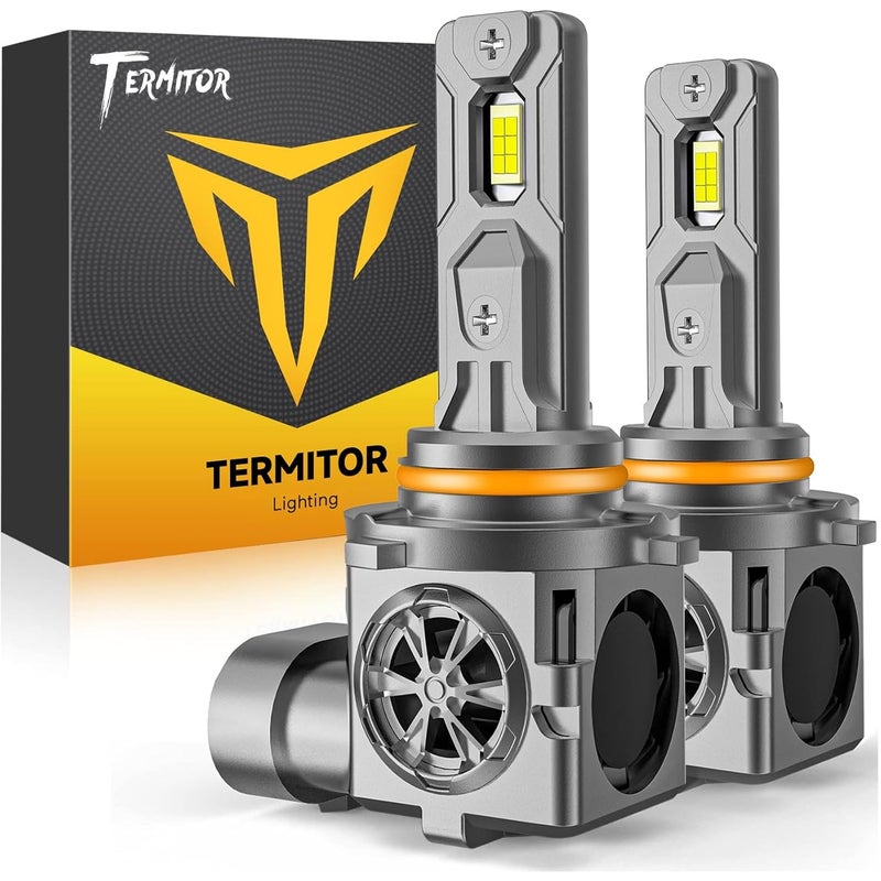 Termitor 9005/HB3 Light Bulbs, 100,000LM 13X Super Brighter, 1:1 Halogen Size, 6500K Cool White, 70000Hrs Long Service Life with Cooling Fan, Plug and Play Light Kit, Pack of 2 - Image 1