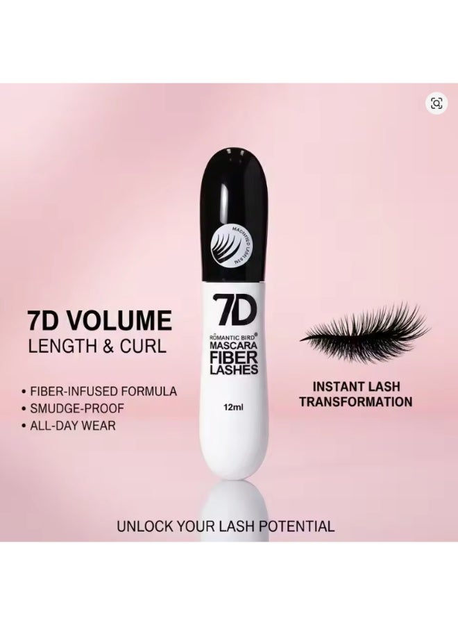 ماسكارا ألياف الرموش 7D - ماسكارا قابلة للغسل، تمنح الرموش كثافةً وتطويلاً وتحديداً وتجعيداً وتكثيفاً، تركيبة قابلة للبناء، لون أسود فاحم - Image 3
